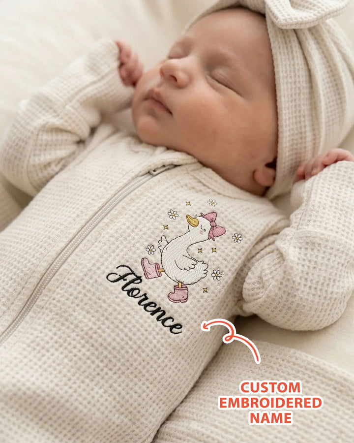 Gerippte Babykleidung mit individuellem Foto - Weich &amp; Skizzenhaft