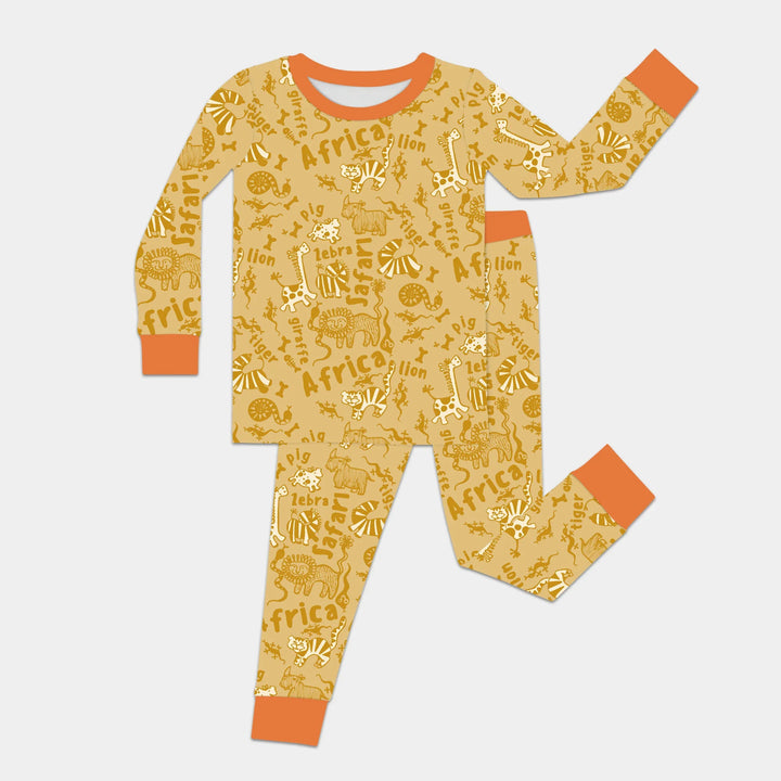 Zweiteiliges Langarm-Pyjama-Set mit Sommerfrüchten