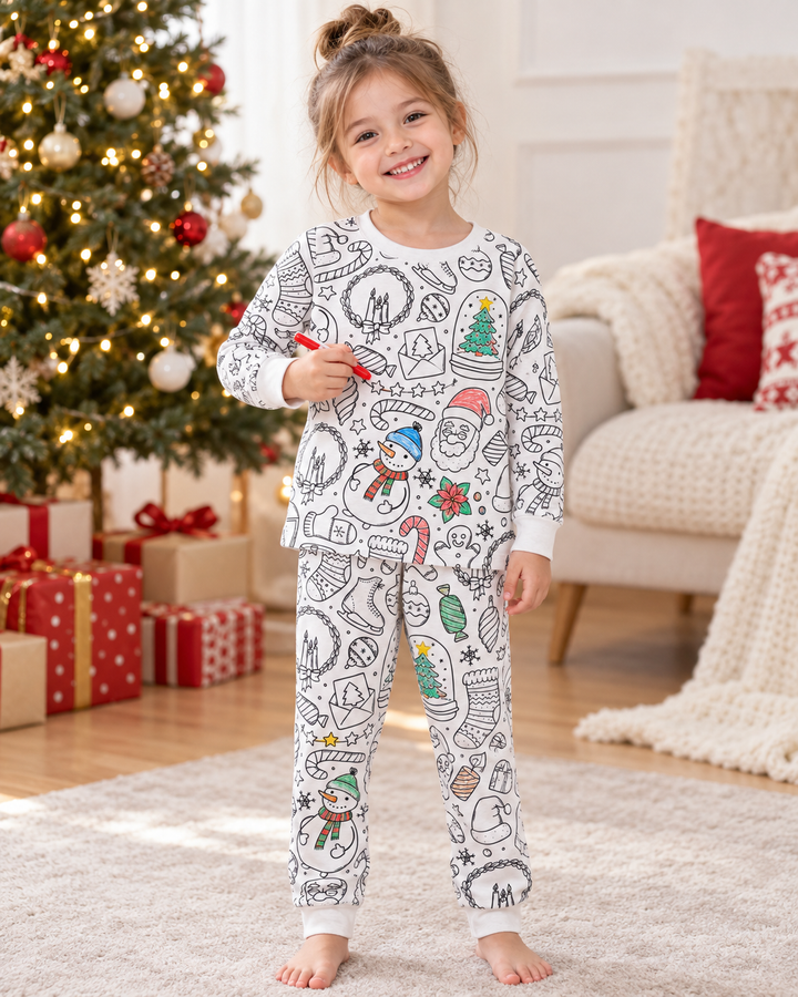 Christmas Colorable Bamboo Two Piece Pajama Set
