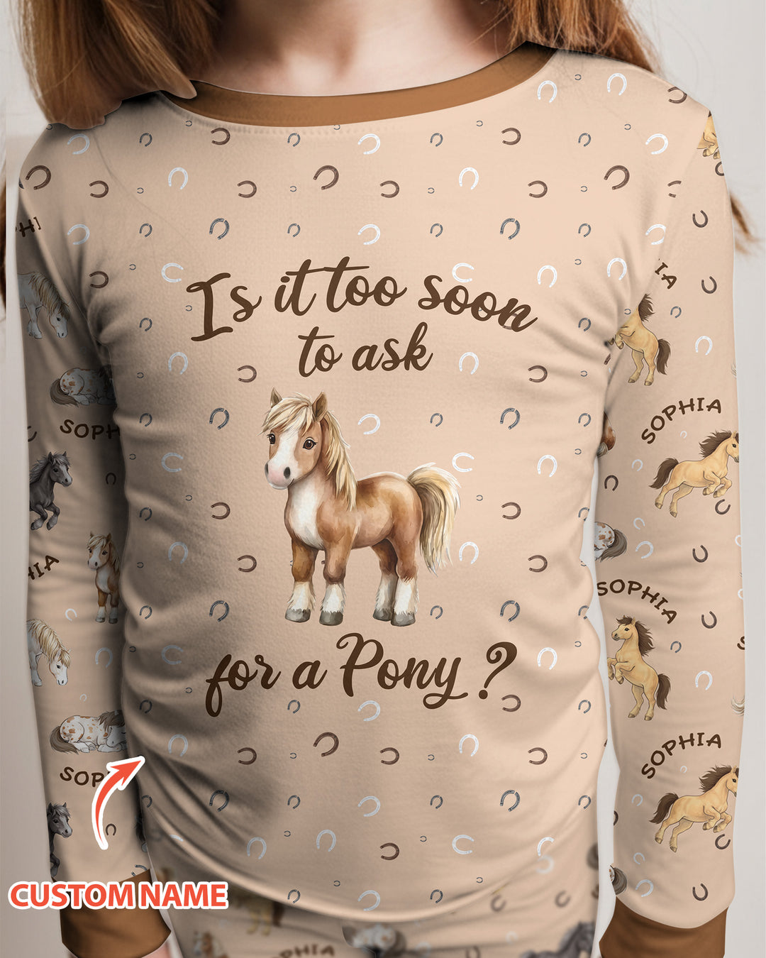 Custom Name Is It Too Soon to Ask for a Pony Bamboo Two Piece Long Sleeve Pajama Set