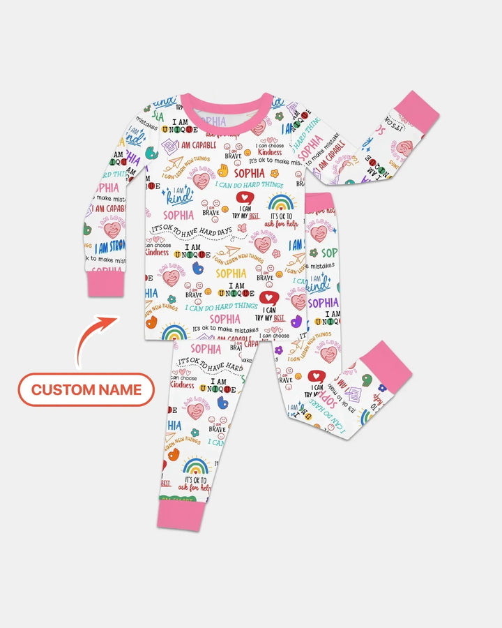 Zweiteiliges Langarm-Pyjama-Set mit Sommerfrüchten
