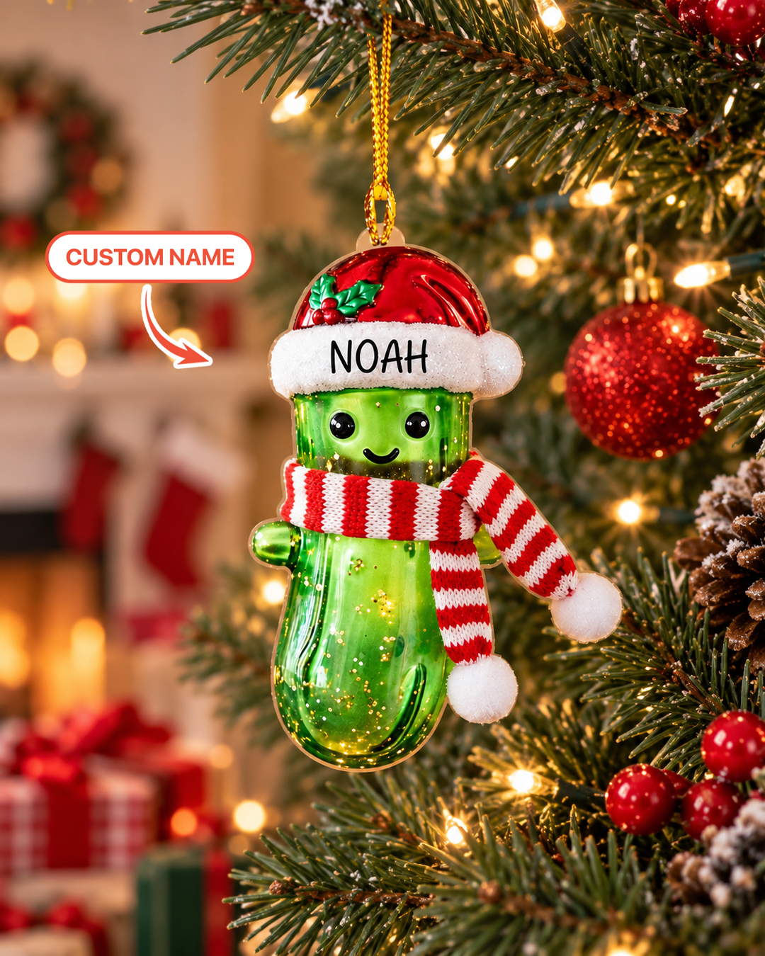 Funny Pickle Christmas Acrylic Ornament