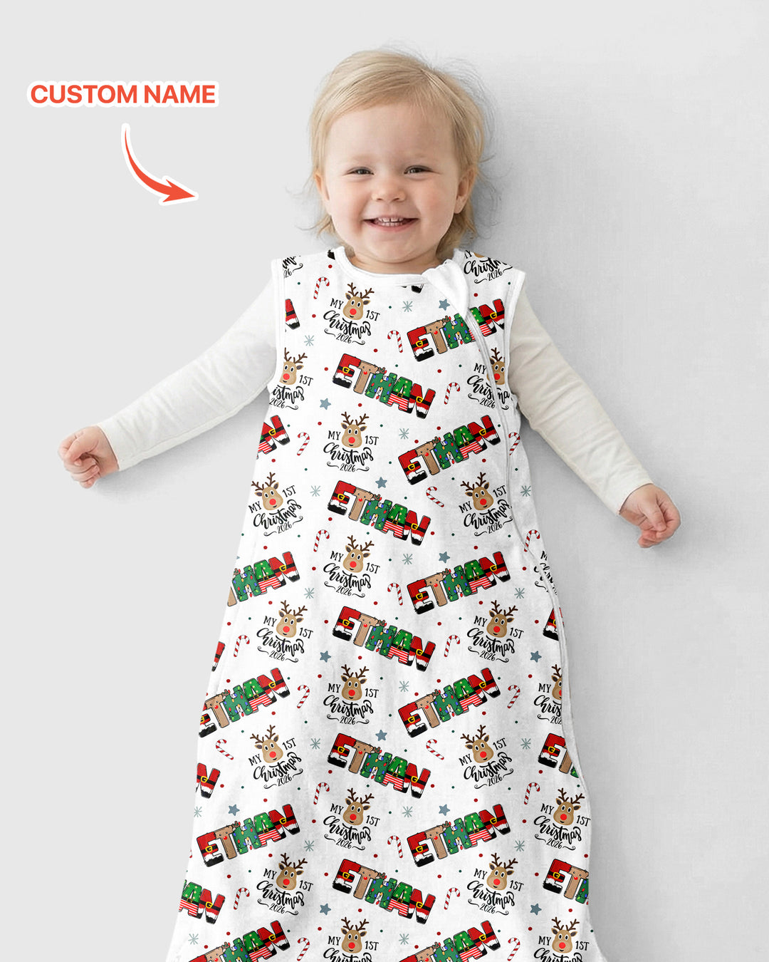 Custom Name "My First Christmas 2025" - Bamboo Sleep Bag (G)