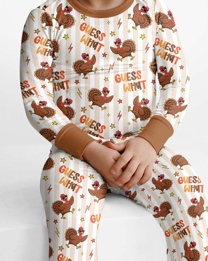 Guess What Turkey Butt Bamboo Two Piece Long Sleeve Pajama Set