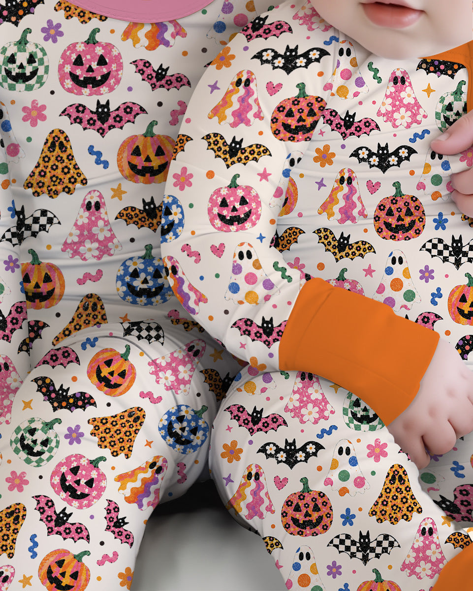 Funky Retro Ghosts Bamboo Convertible Zippy