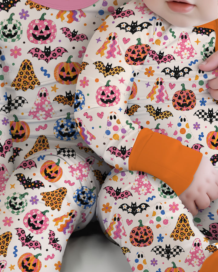Funky Retro Ghosts Bamboo Convertible Zippy