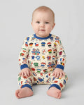 Zweiteiliges Langarm-Pyjama-Set mit Sommerfrüchten