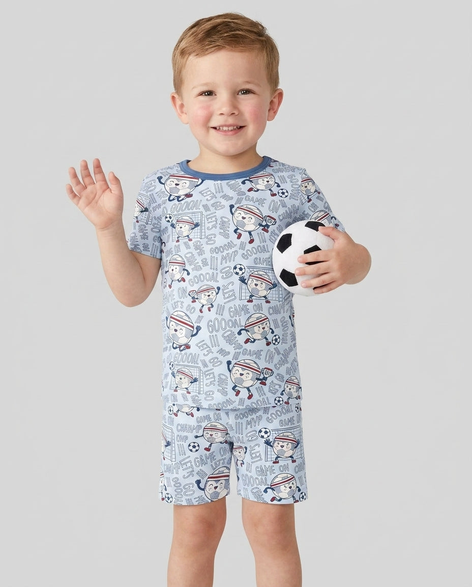 Schlafanzug-Set zweiteilig, kurze Ärmel, kurze Hose, Bambus