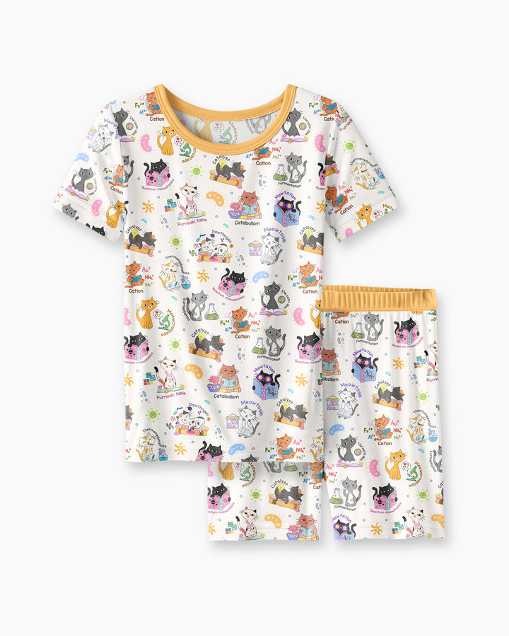 Schlafanzug-Set zweiteilig, kurze Ärmel, kurze Hose, Bambus
