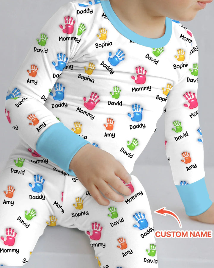 Zweiteiliges Langarm-Pyjama-Set mit Sommerfrüchten