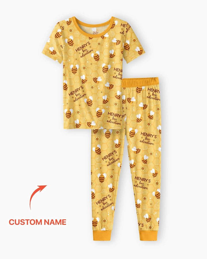 Zweiteiliges, kurzärmliges Pyjama-Set mit Marienkäfern