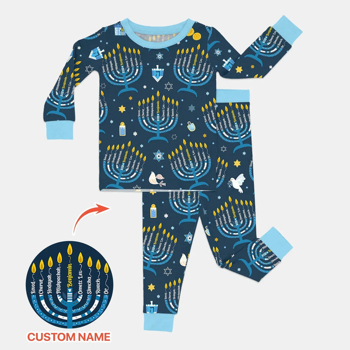 Zweiteiliges Langarm-Pyjama-Set mit Sommerfrüchten