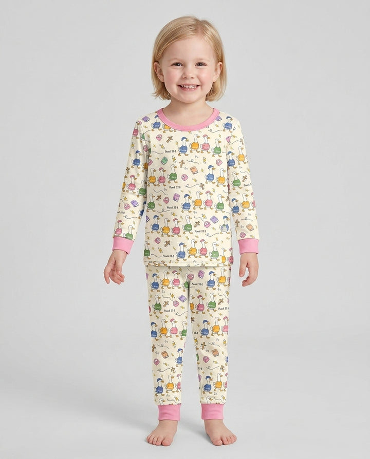Zweiteiliges Langarm-Pyjama-Set mit Sommerfrüchten