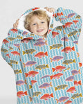 Preppy Fisch Crew Tragbarer Bambus-Deckenhoodie
