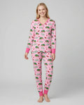 Wassermelonen-Schildkröten Familie passendes Bambus Pyjama Set für Damen