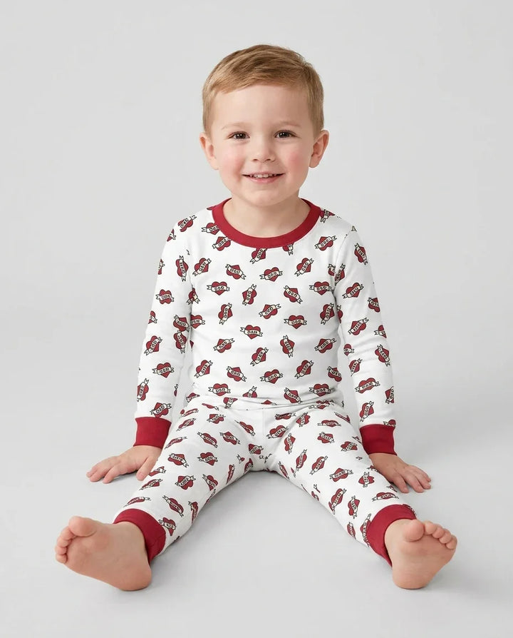 Zweiteiliges Langarm-Pyjama-Set mit Sommerfrüchten