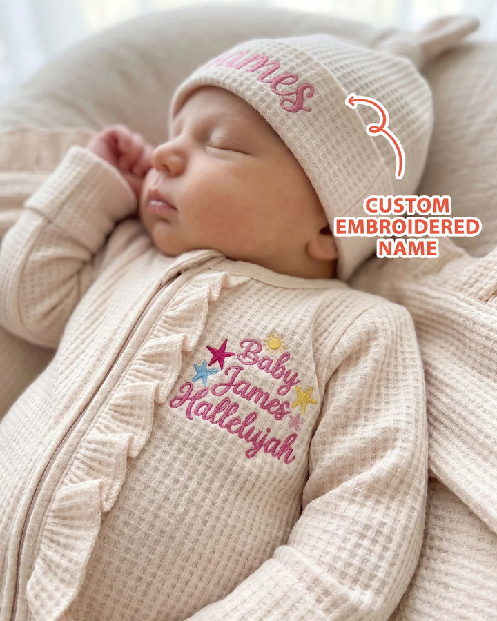 Gerippte Babykleidung mit individuellem Foto - Weich &amp; Skizzenhaft