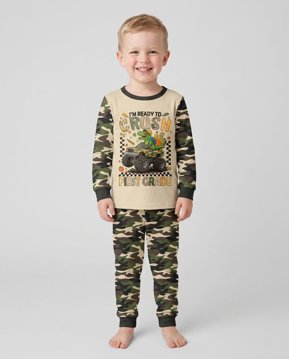 Zweiteiliges Langarm-Pyjama-Set mit Sommerfrüchten