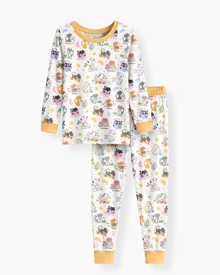Zweiteiliges Langarm-Pyjama-Set mit Sommerfrüchten