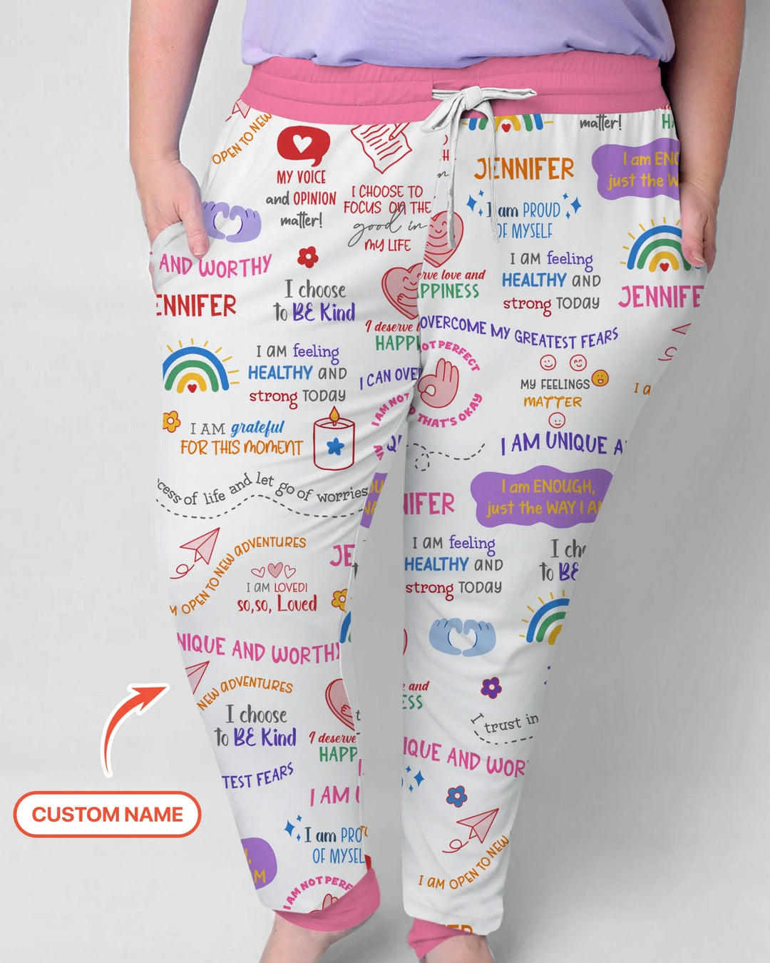 Tägliche Affirmationen Schlafanzug-Set für Mama & Baby aus Bambus für Damen