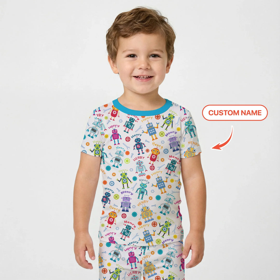 Zweiteiliges, kurzärmliges Pyjama-Set mit Marienkäfern
