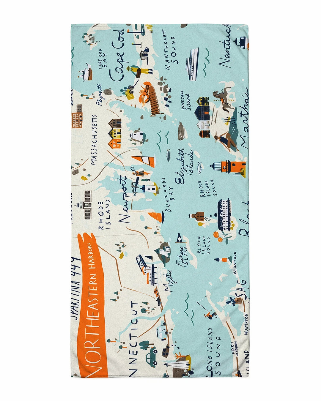 Northeastern Harbors Bamboo Beach Towel