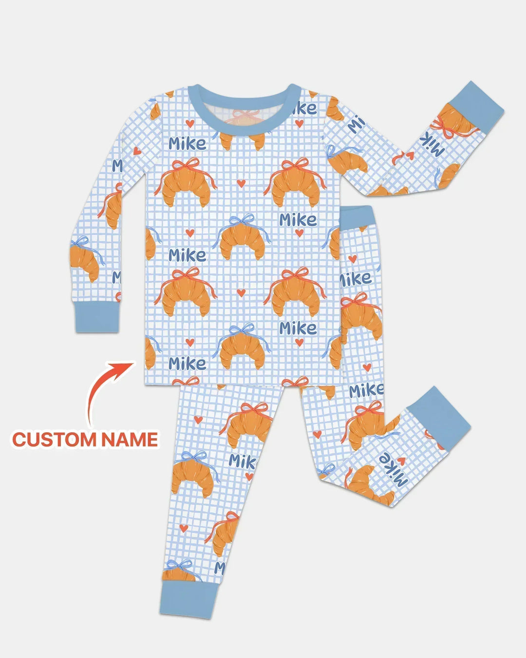 Breakfast Love Family Matching Bamboo Two Piece Long Sleeve Pajama Set