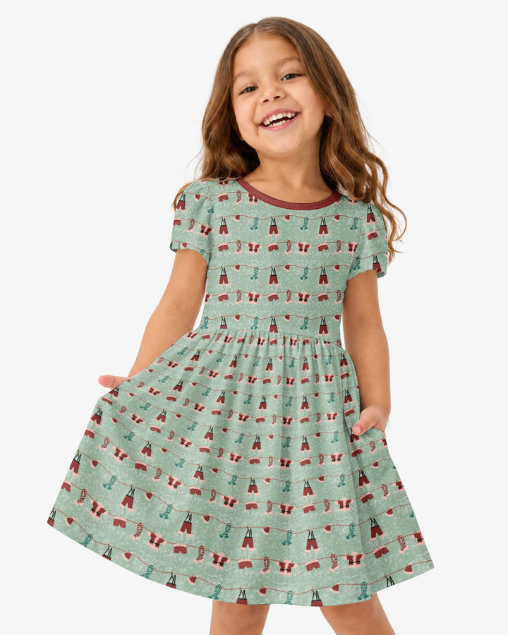 Santa In The Snow Bamboo Twirl Dress