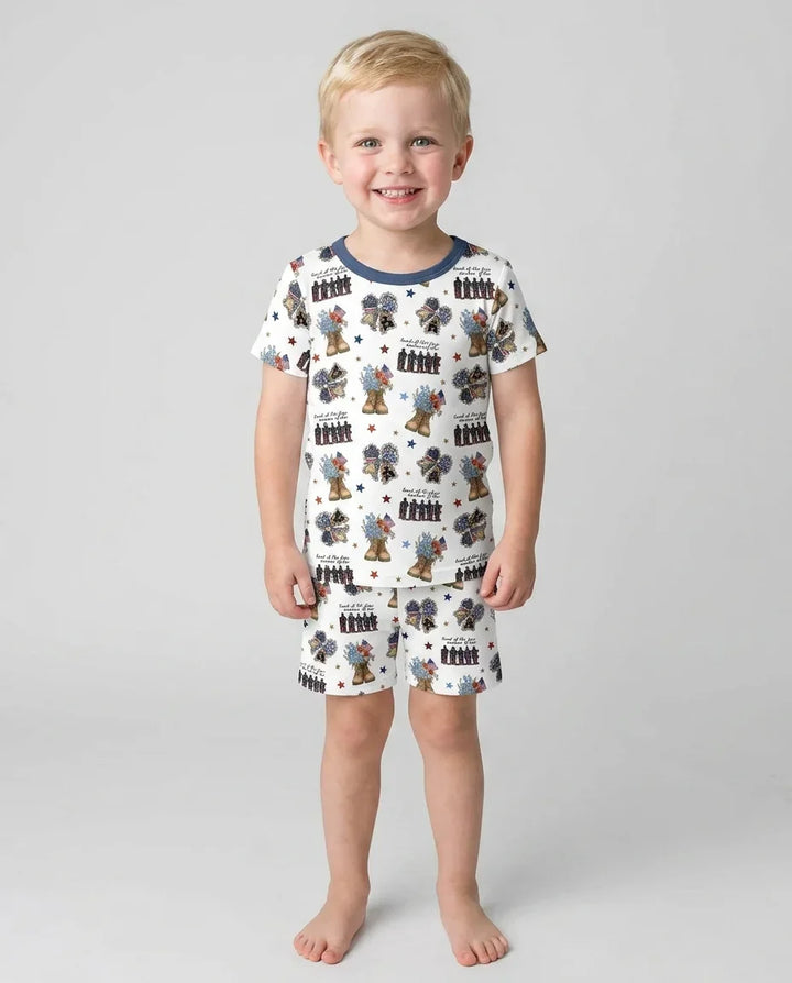 Schlafanzug-Set zweiteilig, kurze Ärmel, kurze Hose, Bambus