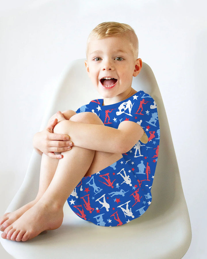 Template Zweiteiliges Pyjama-Set mit kurzen Ärmeln und Shorts