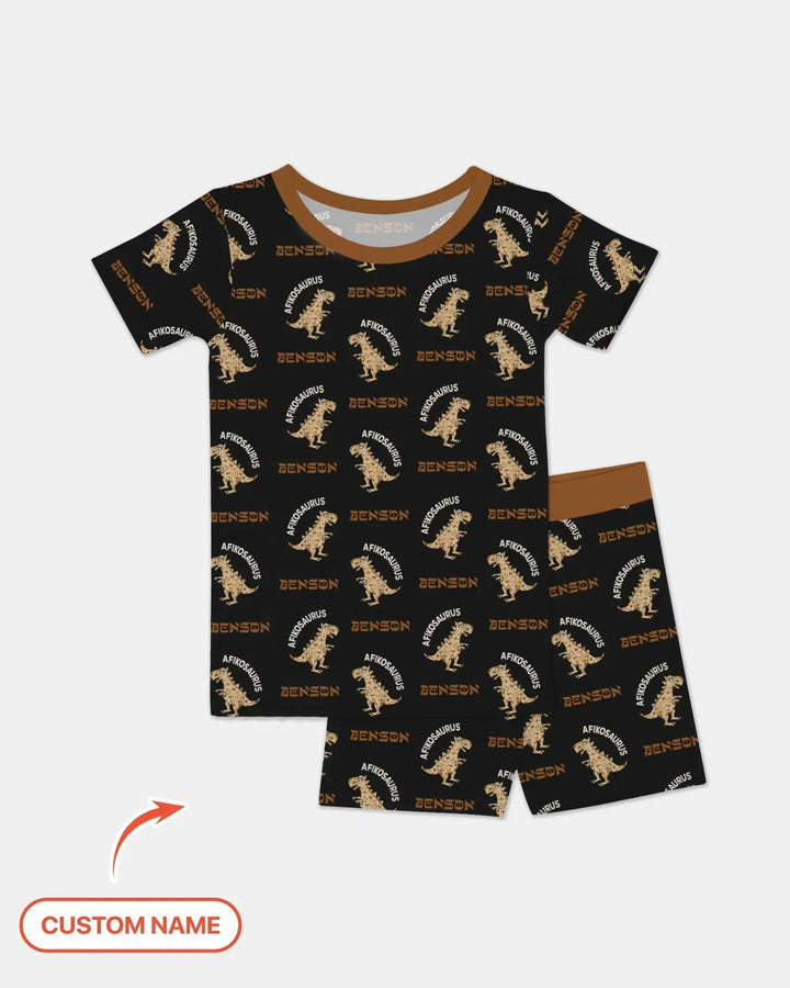 Zweiteiliges Pyjama-Set mit kurzen Ärmeln und Shorts im Sommer-Design
