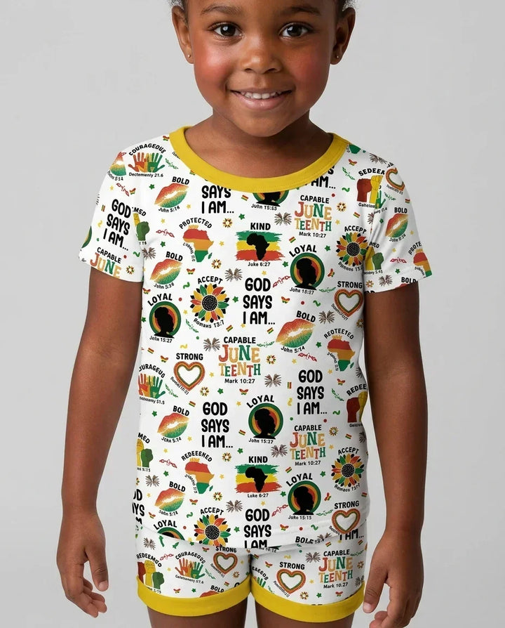 Template Zweiteiliges Pyjama-Set mit kurzen Ärmeln und Shorts