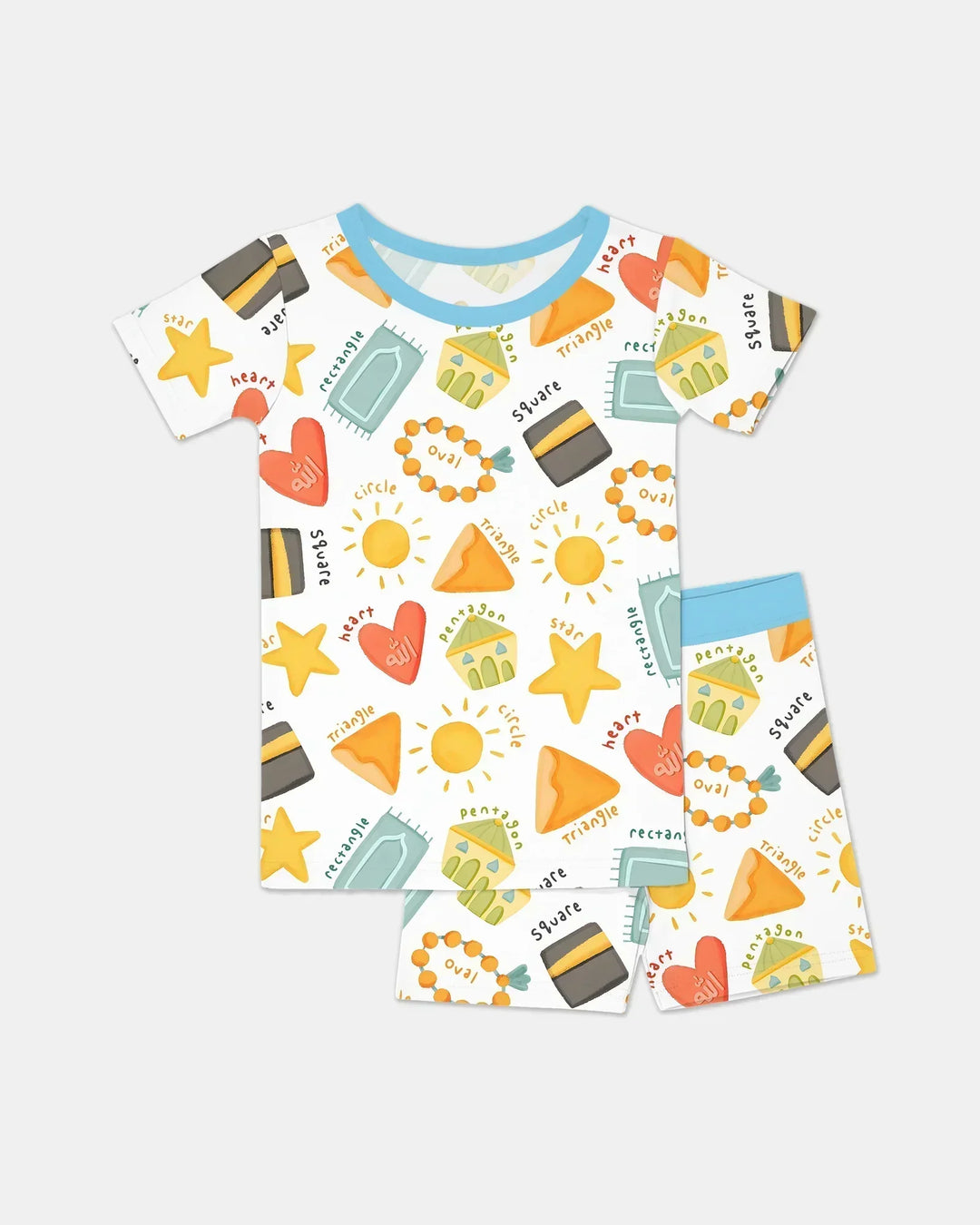 Template Zweiteiliges Pyjama-Set mit kurzen Ärmeln und Shorts