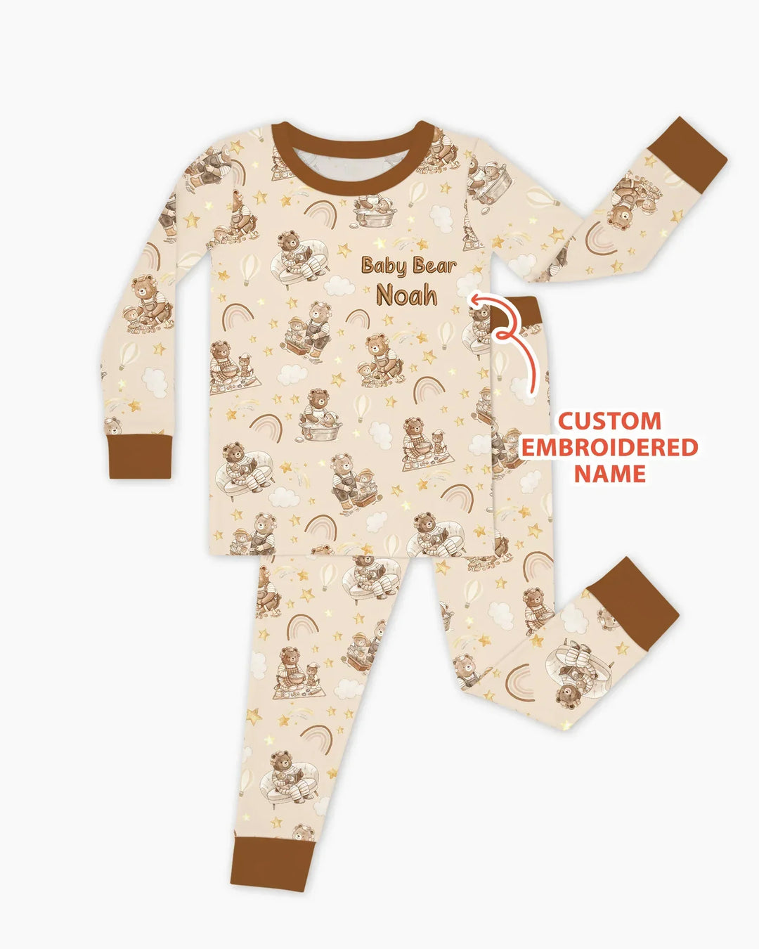 Zweiteiliges Langarm-Pyjama-Set mit Sommerfrüchten