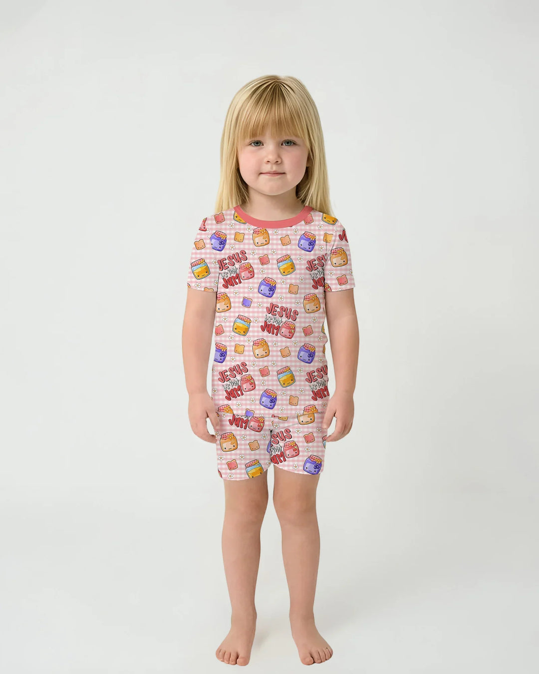 Template Zweiteiliges Pyjama-Set mit kurzen Ärmeln und Shorts