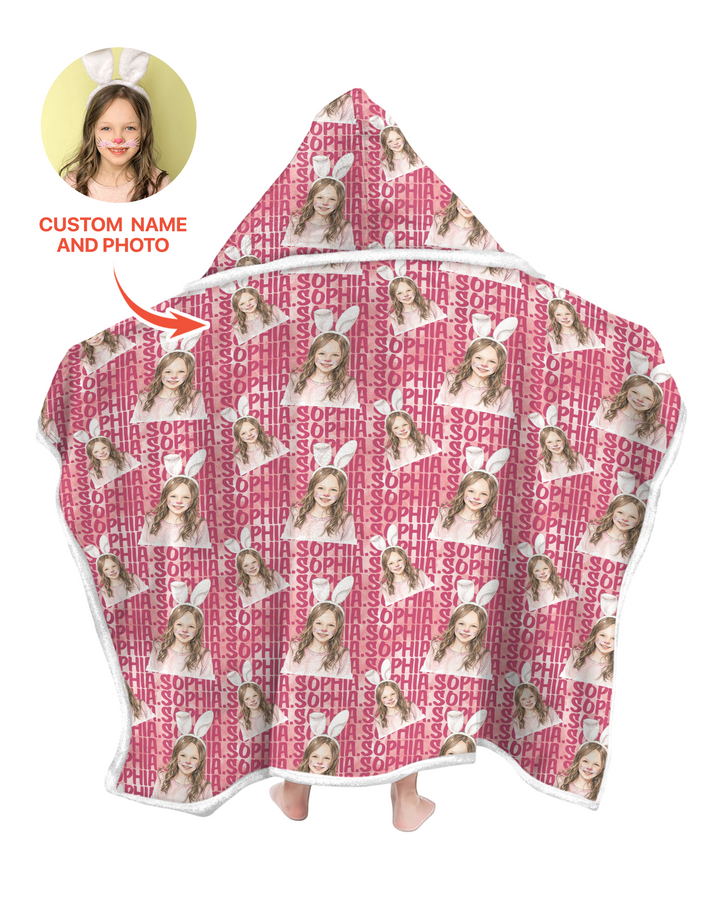 Colorful Kids Name Bamboo Blanket Hoodie