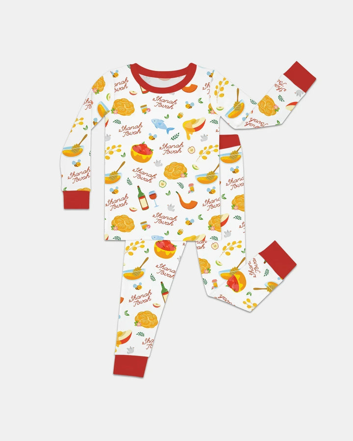Zweiteiliges Langarm-Pyjama-Set mit Sommerfrüchten