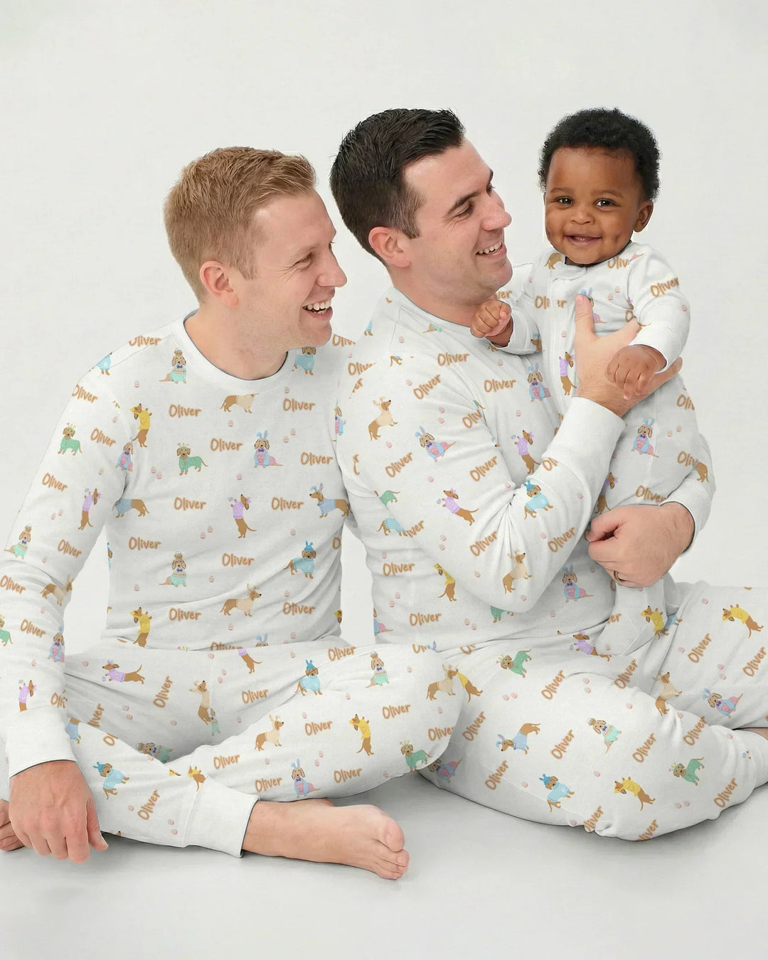 Custom Name Easter Dachshund Bamboo Men's Pajama Set