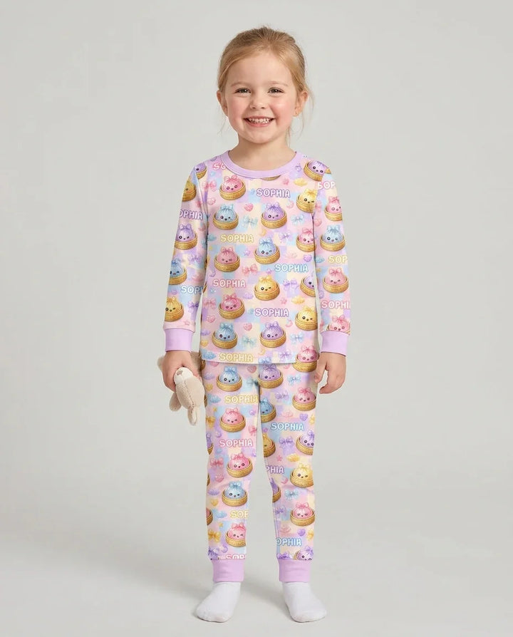 Zweiteiliges Langarm-Pyjama-Set mit Sommerfrüchten