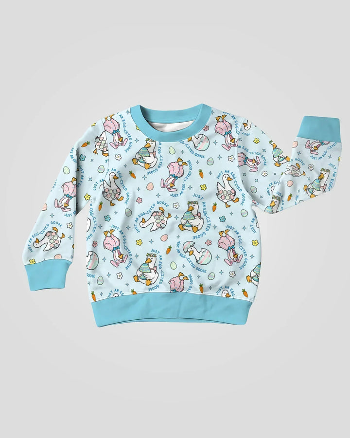 Oster-Gans-Bambus-Rundhals-Sweatshirt