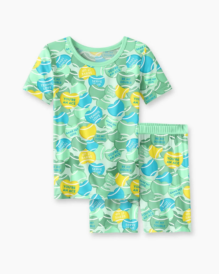 Schlafanzug-Set zweiteilig, kurze Ärmel, kurze Hose, Bambus
