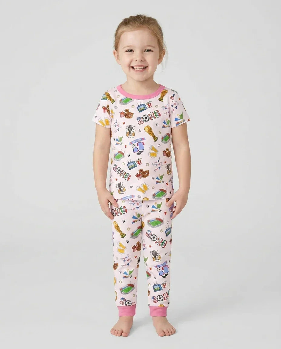 Zweiteiliges, kurzärmliges Pyjama-Set mit Marienkäfern
