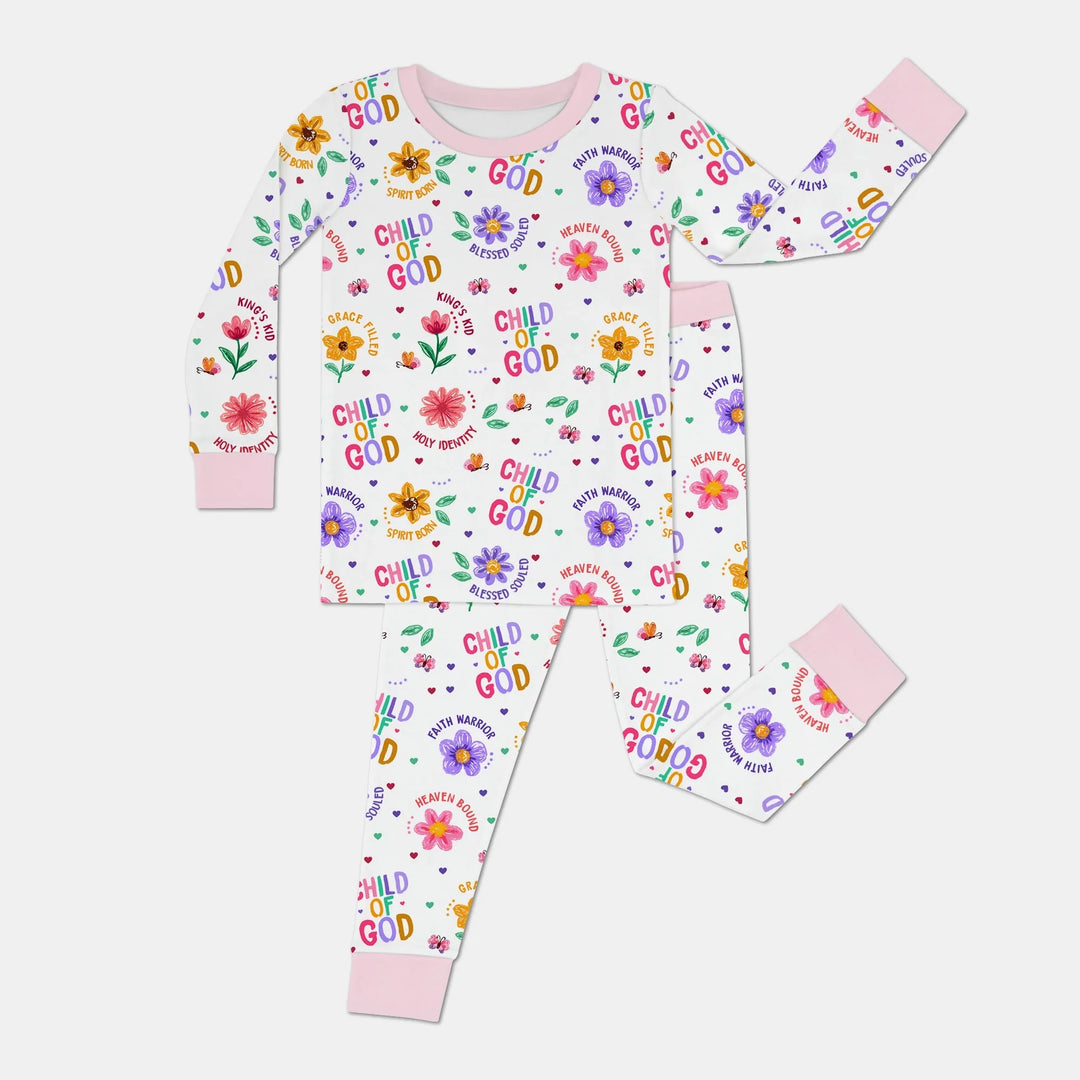 Zweiteiliges Langarm-Pyjama-Set mit Sommerfrüchten