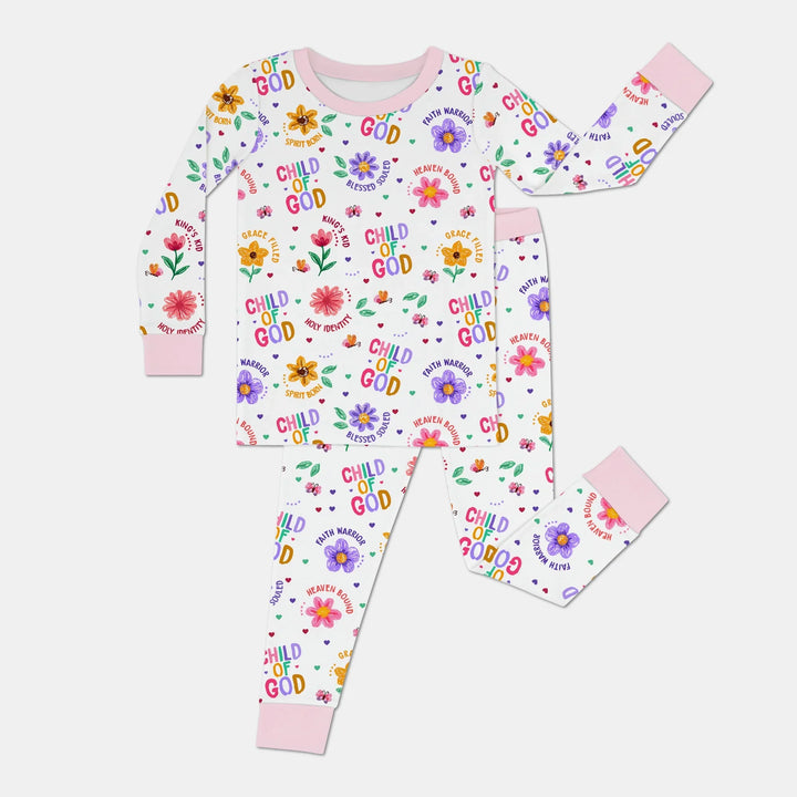 Zweiteiliges Langarm-Pyjama-Set mit Sommerfrüchten