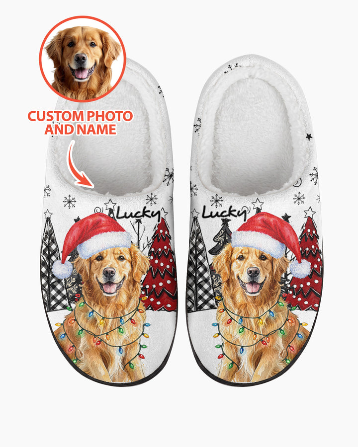 Pet Photo Watercolor Flat Scuff Slipper