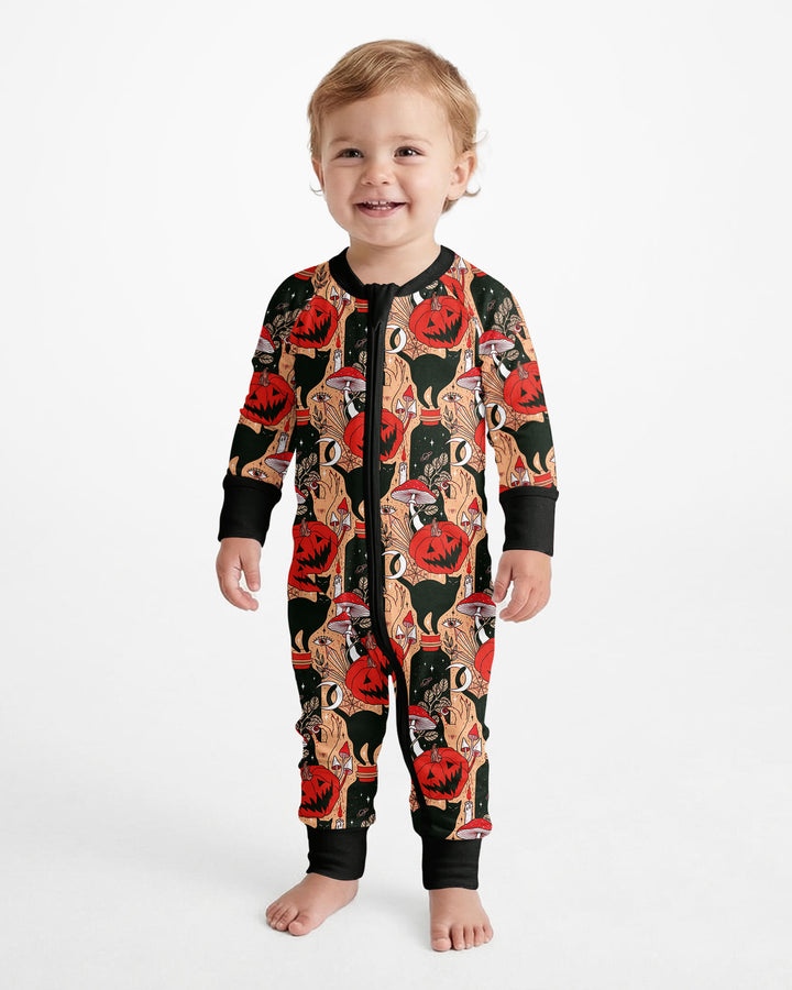 Black Cat And Pumpkin Halloween Bamboo Convertible Zippy