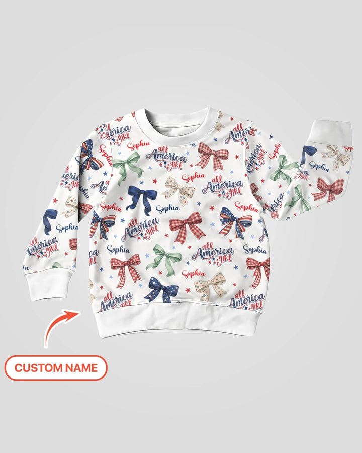 Benutzerdefiniertes All-American-Girl-Bambus-Rundhals-Sweatshirt