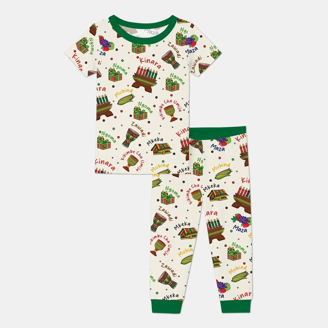 Zweiteiliges, kurzärmliges Pyjama-Set mit Marienkäfern