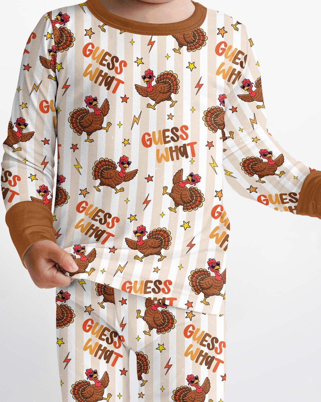 Guess What Turkey Butt Bamboo Two Piece Long Sleeve Pajama Set