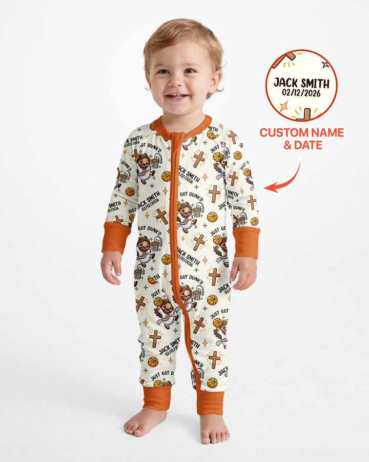 Personalized Baptism Just Got Dunk'd Bamboo Convertible Zippy